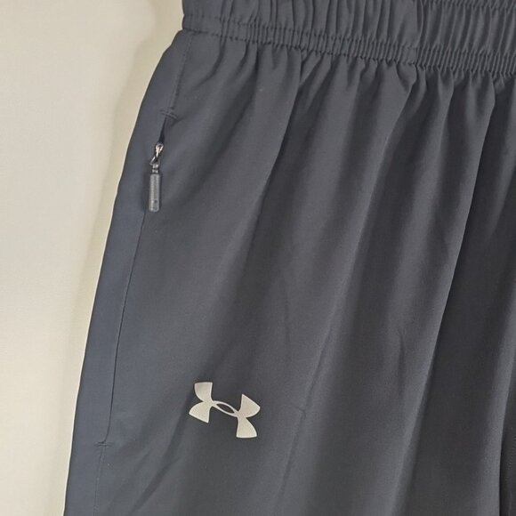 Under Armour Men's Fitted Coupe Pants Black Running Athletic Zip Size M - Picture 2 of 12
